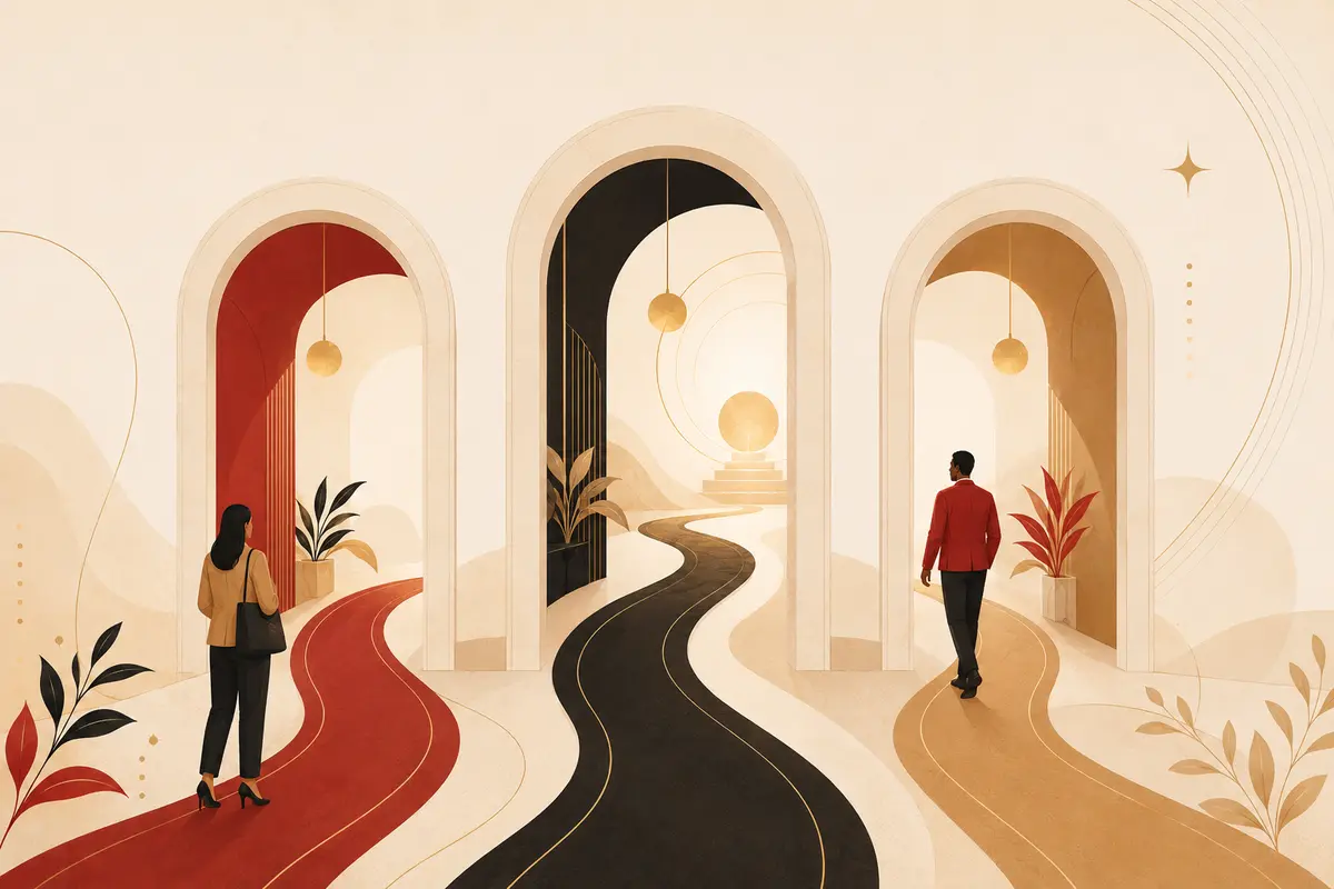 Three clear pathways representing flexible ways to build