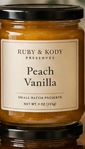 Ruby and Kody Peach Vanilla preserve