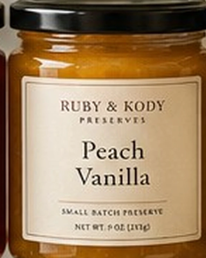 Ruby and Kody Peach Vanilla preserve
