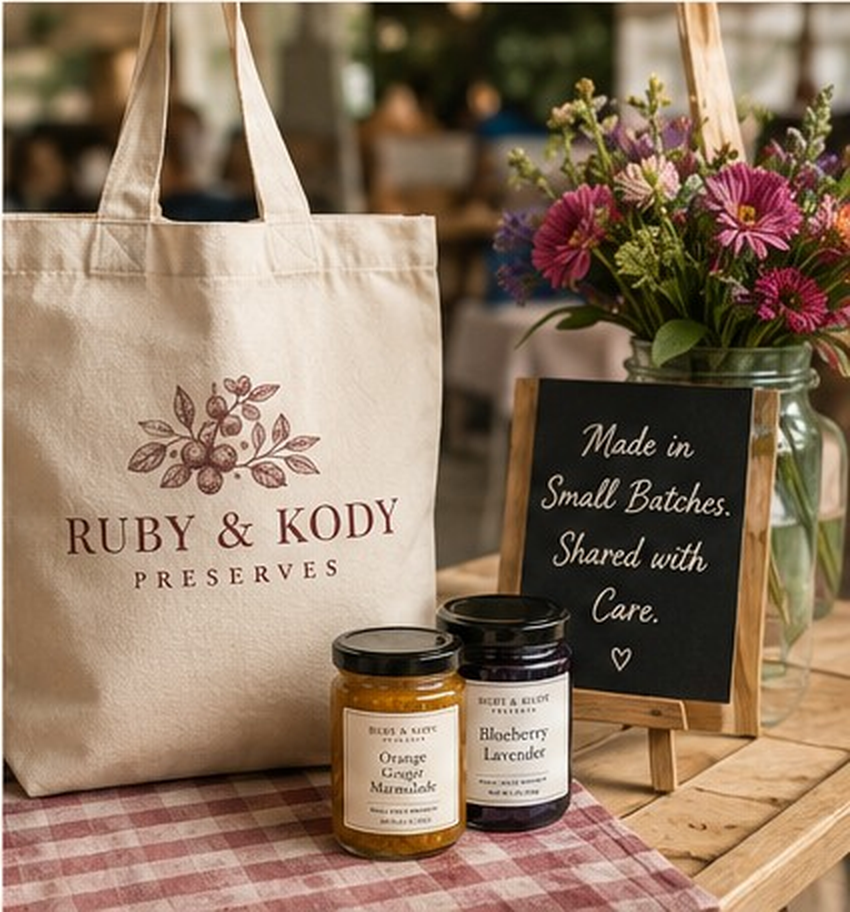 A branded market stand, the kind of small business a Mini is built for