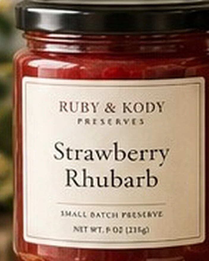 Ruby and Kody Strawberry Rhubarb preserve